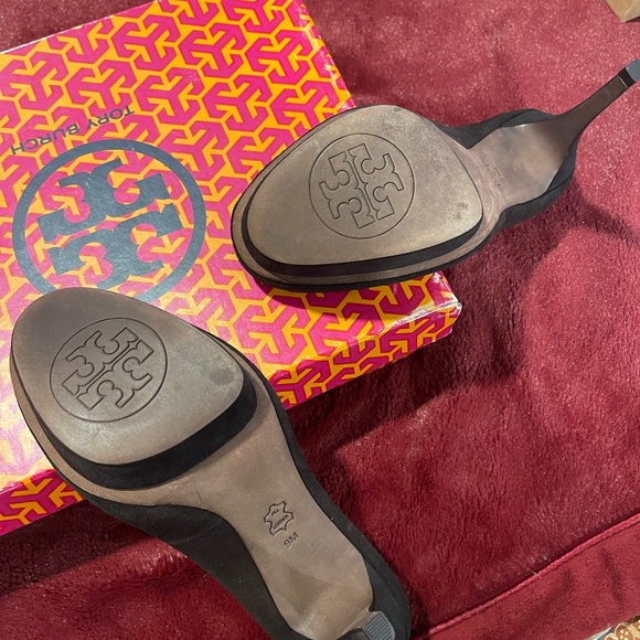 Tory Burch Camille Soft Suede Heels - Coconut - Picture 5 of 6